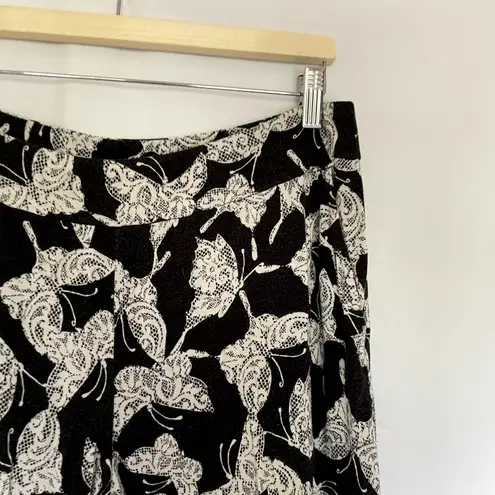 Soma black white butterflies soft pajama pants pockets rayon women's size large