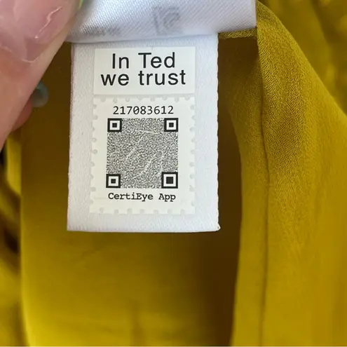 Ted Baker Eymilia Jacquard Halterneck Midi Dress US 10 Yellow