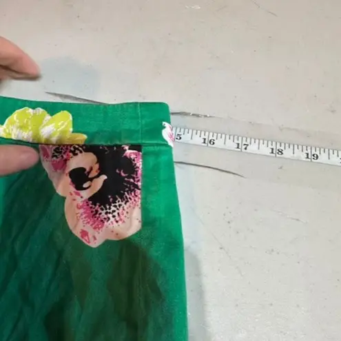 J. Crew Womens Floral Print Cotton Blend Stretch Pencil Skirt Green Pink Size 6P