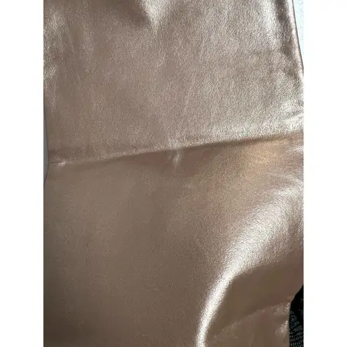 Ralph Lauren Ralph  Vintage Metallic Bronze Leather High Rise Flare Pants 6