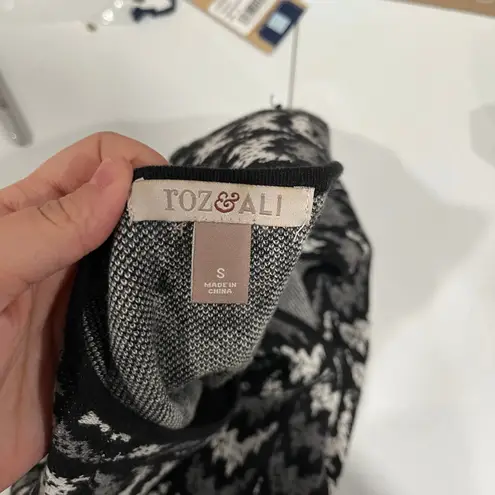 Roz & Ali (Target) Black Chevron Sweater Dress Belted Midi Womens Size Small