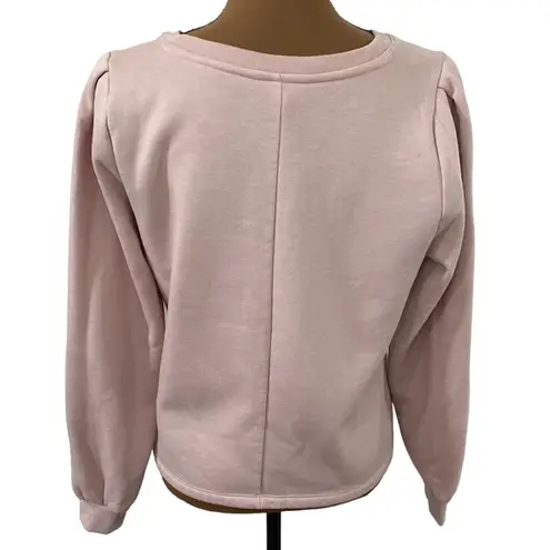 Banana Republic  Factory fleece lined smocked sweatshirt dusty pale pink size S