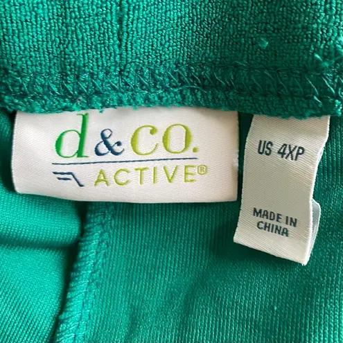 DENIM & CO ACTIVE NWOT Green Textured Knit Pull On Terry Shorts Size 4XP Pockets