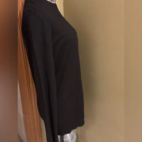 Vila Milano Sweater Size M Long Sleeve Animal Print Ruffle Neck&Cuffs Wool Blend