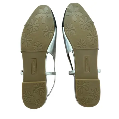 Unionbay  Women's Cassidy Ballet Slingback Flat silver black Size 9 New in Box