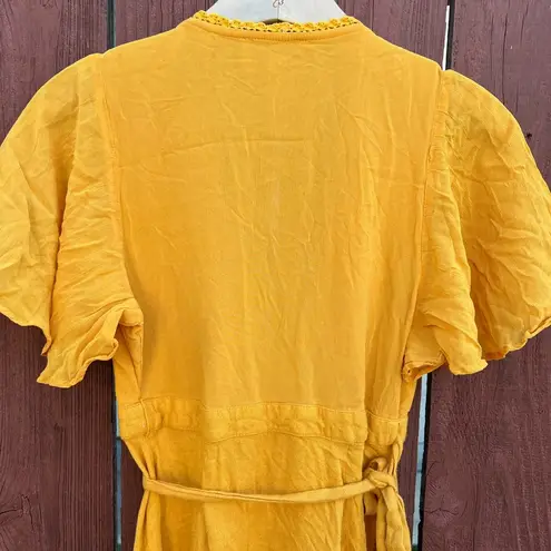 Cleobella Maxine Embroidered Dress Yellow Citrine Size Xsmall