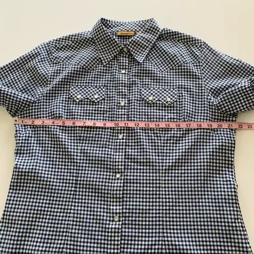 Via Penny Lane Reworked Apparel | Ice Cube Tie Dye Gingham Button Down Shirt Blue Size L