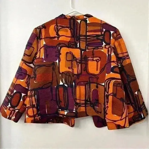 Ruby Rd. Womens Blazer Structured Statement Piece Geometric Size 12 3/4 Sleeves