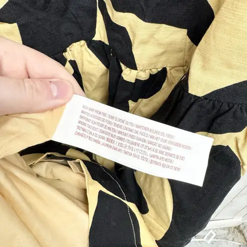 Mon Renn Dress Women Size Large Abstract Surreal Midi Keyhole Detail Strappy