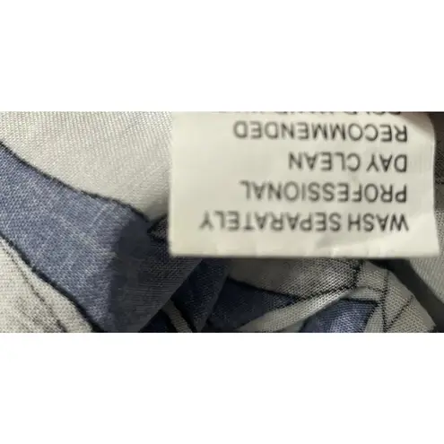 Jaase Aurora Floral Wide Leg Jumpsuit Blue White Rayon Boho 3/4 Sleeve Size M