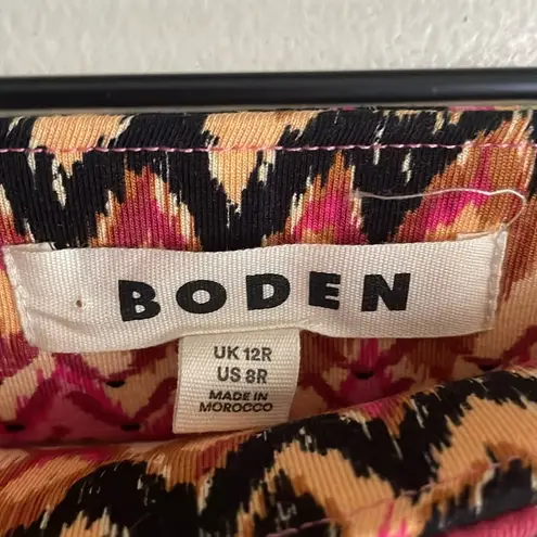 BODEN Side Split Jersey Midi Skirt Multi Textured Ikat Pink Size 8