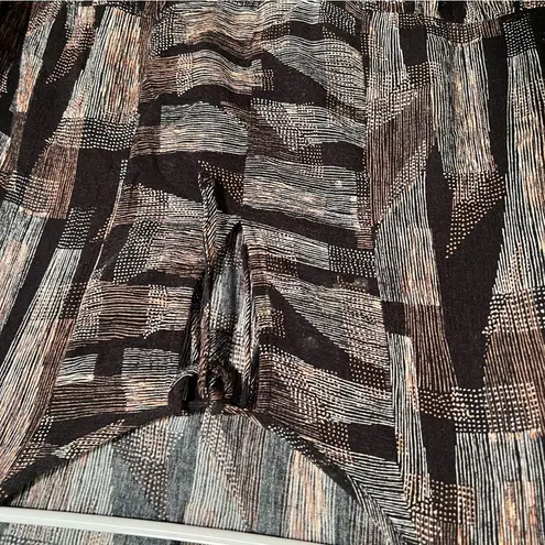 Good Luck Gem Fit & Flare Dress Black Brown Geometric