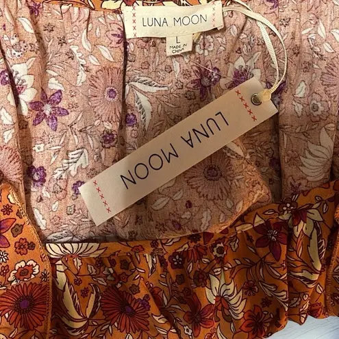 Floral Skirt Set (Top & Maxi Skirt) Women’s Size Large Gorgeous Fall Colors