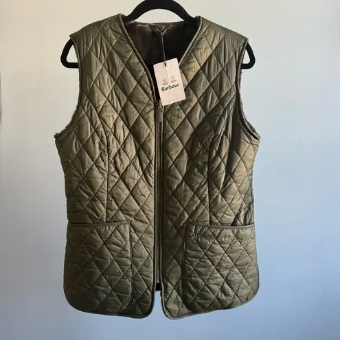 Barbour NWT Hornbeam Liner, Olive/Dark Brown | Size US 8 / UK 12