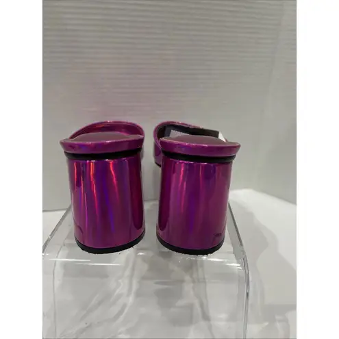 New! Pink Metallic 90s Vibe Heeled Mule Sandal