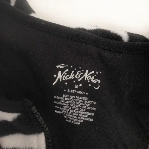 Nick & Nora Zebra Pajamas with Feet One Piece Footie Womens Size Medium