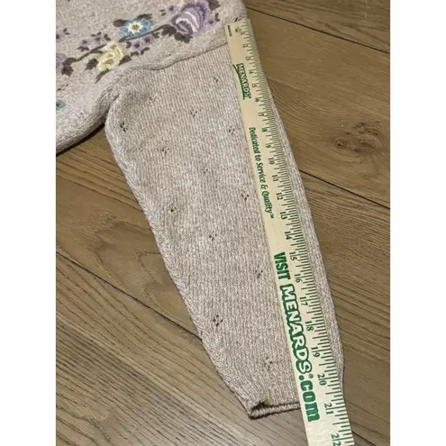 Jantzen Classics Cardigan Sweater Hand Embroidered Women Size Medium Floral VTG