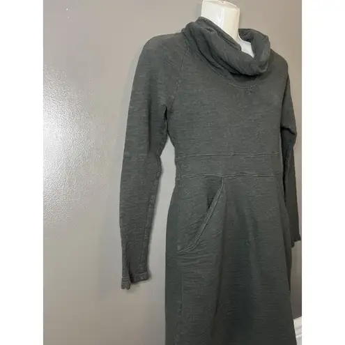 Lucy Dress Womens Small Gray Cowl Neck Long Sleeve Knit Sweatshirt Pockets