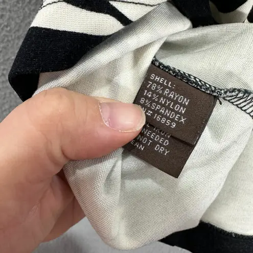 J. McLaughlin Skirt 2 Black Cream Baroque Print Pencil Mod Preppy Quiet Luxury