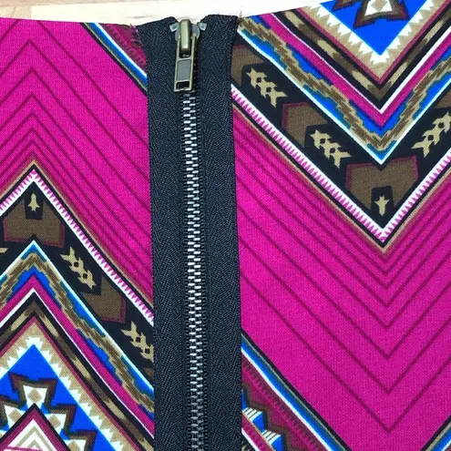 Coveted Clothing New With Tags Lined Chevron/Tribal Print Dress