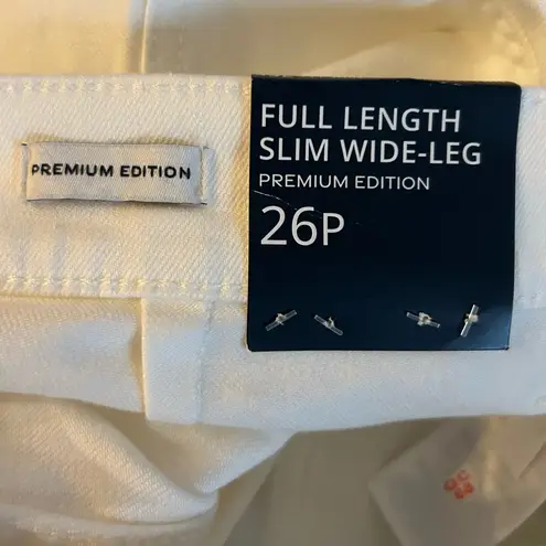 NWT J.Crew Factory White Full Length Slim Wide Leg Jeans Size 26P