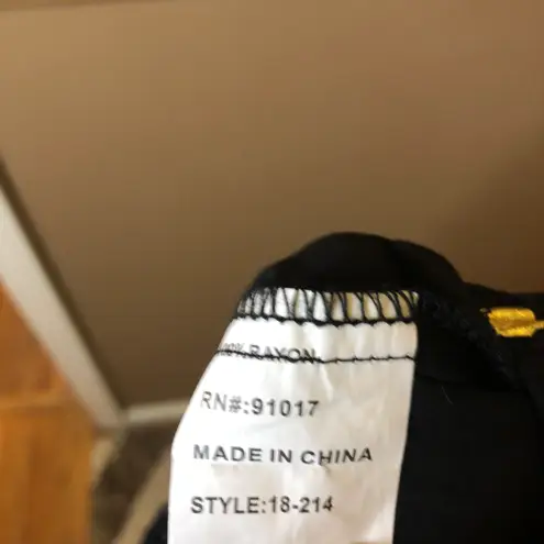 Solitaire Swim Martini Glass Coverup Wide Leg Pants Black Gold Medium