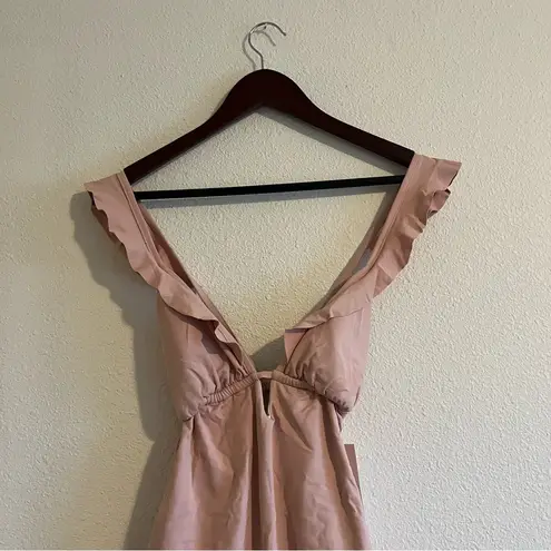 Eberjay MNWT Eberjey Womens Pink Grayson So Solid Ruffle Straps One Piece Swimsuit