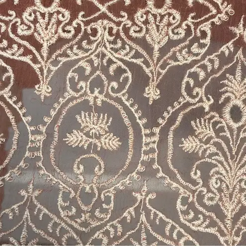 Sundance Rose Palace Embroidered Sheath Dress Sz S Romantic Boho Lace Pink