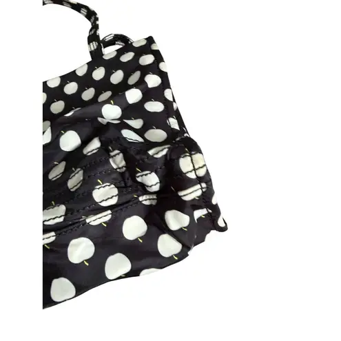 Kate Spade  Cream Black Apple Print Tote Nylon Shoulder Bag