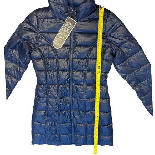 Adventure Blue Ultra Light Down Long Hooded Jacket Size X