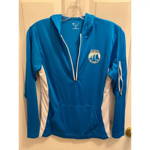 NWOT Ventures Women Small Blue Pullover 1/4 Zip Athletic Hoodie Shipyard Brewing