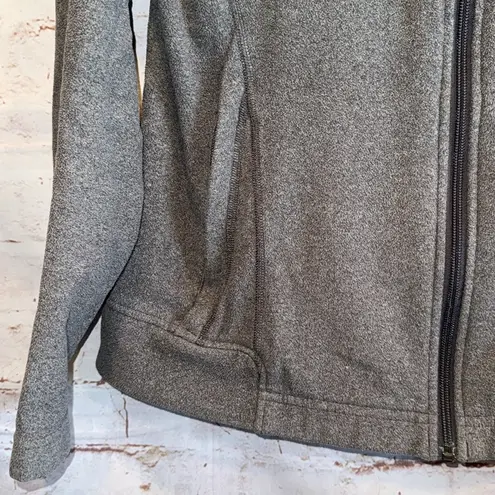 Rei Jacket Womens Medium Gray Fleece Full Zip Hooded Sweatshirt Zip Pockets