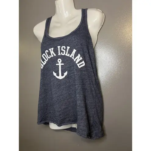 Block Island Shirt Womens Large Navy Blue Racerback Tank Top League Collegiate