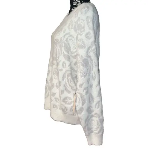 Laura Ashley Size 2X: Floral Metallic Crew Neck Sweater