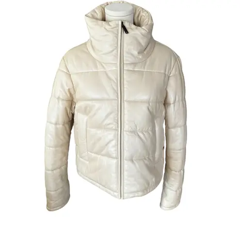 LTH JKT Cay Cropped Puffer Jacket in Pearl White Size Small White