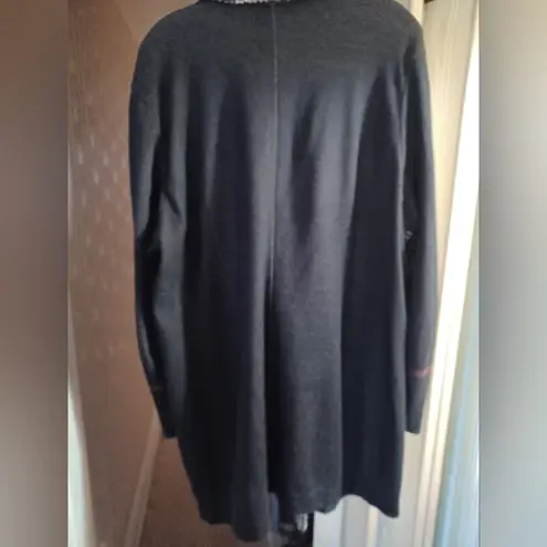 Nic+Zoe Knit Long Brown patterned Duster Cardigan Sweater Jacket XL