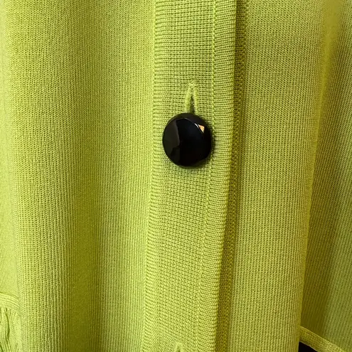 Misook Knit Jacket Bright Green Button Front Tailored Women’s Size Small