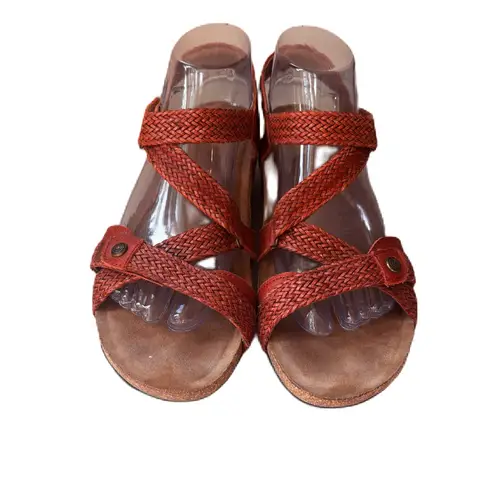 Taos Footwear Terracotta Burnt Orange Braided Sandals Trulie Gladiator Shoes Size 9