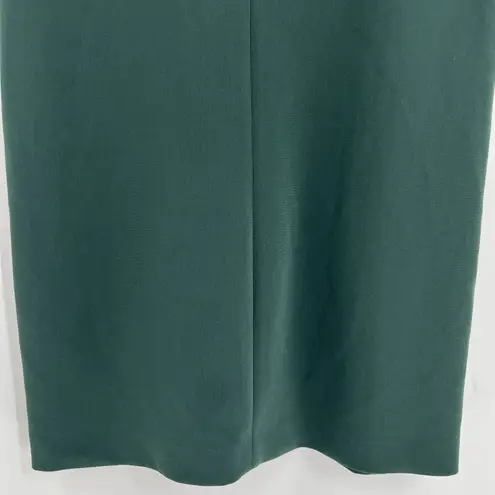 Theory  Slit Collar Admiral Crepe Sheath Dress Dark Green Sleeveless Zip Size 10
