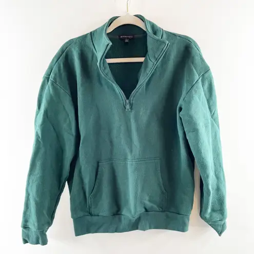 Beyond Yoga Long Sleeve 1/4 Zip Recharge Pullover Sweatshirt Forest Green Small