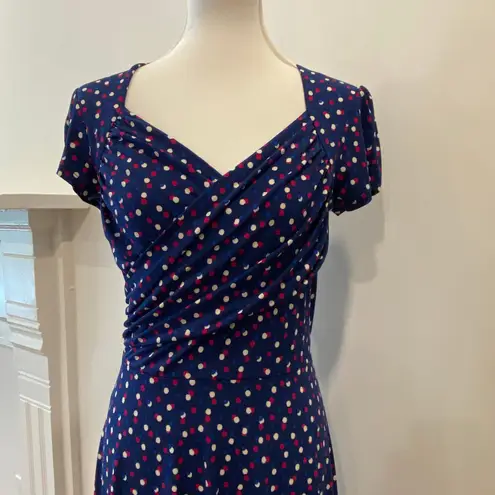 Leota Medium Dress Retro 40s Pinup Polka Dot Stretch Slinky Classic Rockabilly