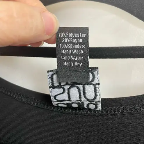 Clara Sun Woo Black Stretch Asymmetrical Tunic Top Size S