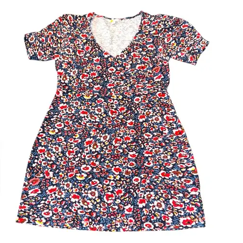 Boden USA Boden Knit Floral V-Neck Dress Puff Sleeves Multicolor Size 6