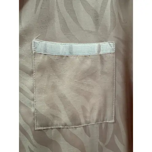 Natori Nightshirt Women's Silk Blend Long Sleeve Zebra Print Pink Size M