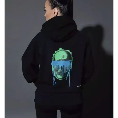 Unlabeled by Anna Petrosian Skull Drip Hoodie Womens S Black Relaxed Rock Punk