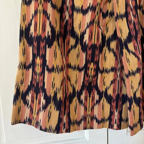 Ulla Johnson EMBER Ikat 100% Cotton Knee Length Faux-Wrap Midi Skirt Size 8 Med