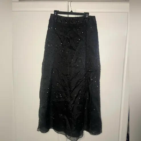Tahari Vintage Whimsygoth 100% Silk Beaded Skirt