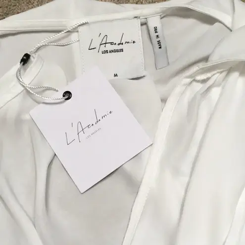 L’ Academie white drape top. NWT Size M