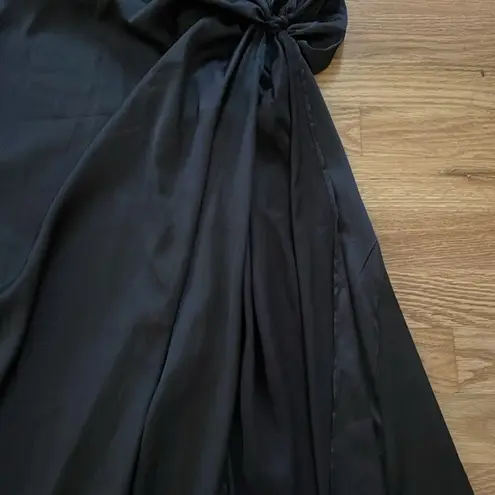 Naked Wardrobe Black Ruched Wrap Maxi Skirt