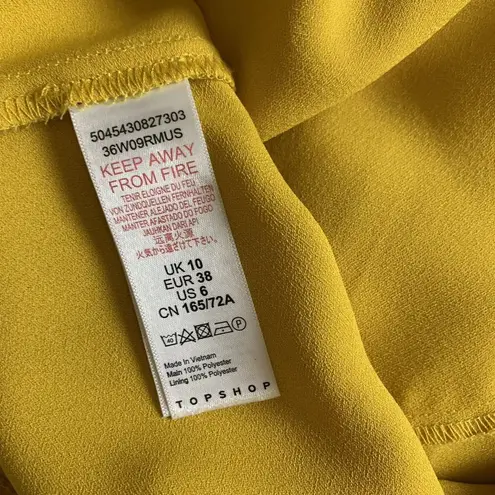 Topshop  High Rise Wide Leg Cropped Pants Mustard Yellow Button Front 6 thumbnail 6